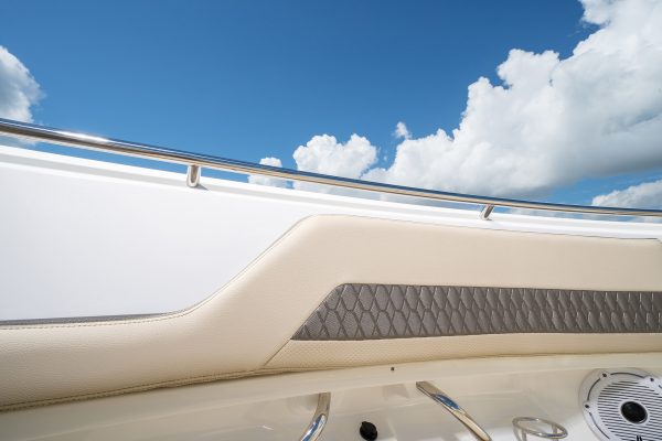 Detail view of DC 326 bow grab rail.