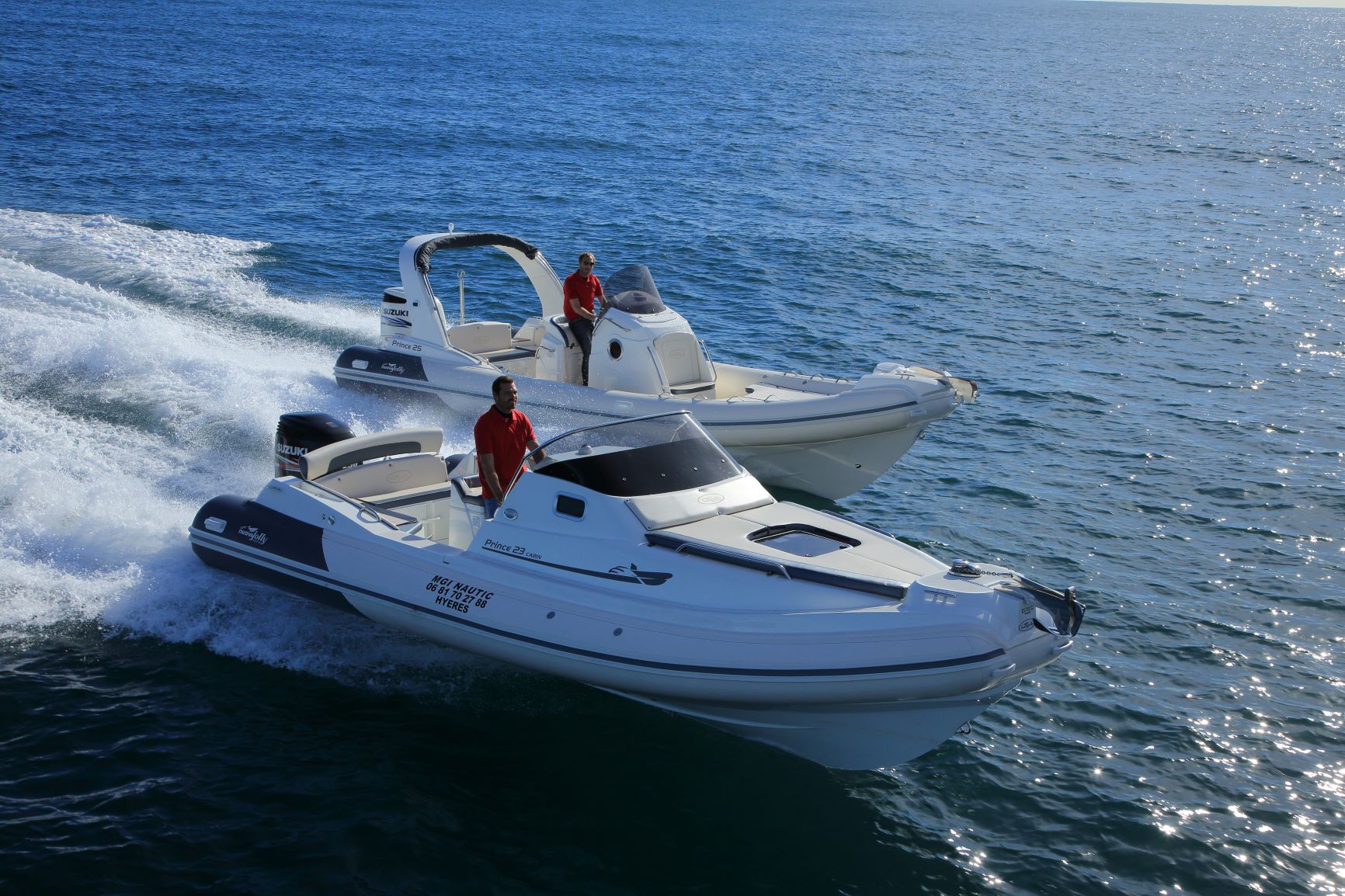 NUOVA JOLLY Prince 24 et Prince 24 Sport Cabin - Semi rigide habitable haut de gamme avec moteur hors-bord