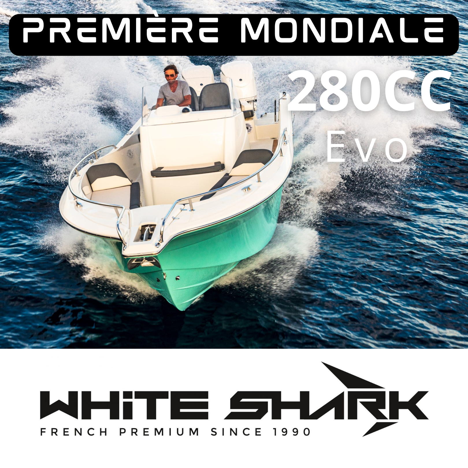 Bateau moteur hors bord White Shark 280CC Evo - Day boat & bateau de peche